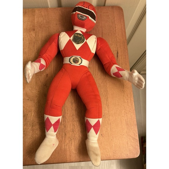 VTG 1994 Mighty Morphin Power Rangers Red Plush 19" MOVABLE ARMS Ranger - Picture 4 of 8